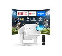 Smart 4K Projector【Officially-Licensed APP & Auto Focus & Keystone】,1080P FHD WiFi6 Bluetooth Portable Projector,360° Rotatable Home Cinema Projectors for Bedroom/Outdoor/Phone
