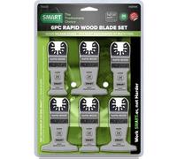 Smart 6 Piece Trade Rapid OIS Oscillating Multi Tool Wood Blade Set