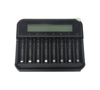 Smart 8-Slot for battery Charger, LCD Display with Real-Time