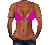Smart 8D Printing Tees Mens Bikini Women Printed Clothes Crew-Neck Short Sleeve T-Shirts Fun Graphic Pattern Progress Creative Custume Shirt Summer Beach Creative Walking Novelty Leisurewear Purple