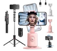 Smart AI Facial Recognition Phone Tripod, Flippable And Adjustable Angle, Rechargeable Smart Shooting Stand, AI Motion Sensor Gimbal Stabilizer Holder With Remote Auto Face Tracking Tripods (Pink-B)