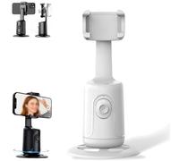 Smart AI Facial Recognition Phone Tripod, Portable Gesture Control 360°Rotation Auto Face Tracking Tripod W/Remote,No App,Rechargeabl Smart Shooting Phone Holder Stick Mount for Man Women (White)
