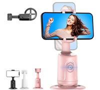 Smart Ai Facial Recognition Phone Tripod, Smart Ai Facial 360 Face Tracking , Auto Face Tracking & 360° Rotating Selfie Stick, For Content Creator Essentials (Standard,Pink)