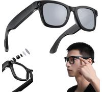 Smart AI glasses with 8 MP camera - including 32 GB storage, 1080p video recording with audio, real-time translation, Bluetooth camera sunglasses, for travel and outdoor activities (Silver)