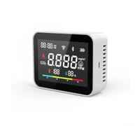 Smart-Air Quality Monitor With WiFi Temperature And Humidity Sensor, 2.8-Inch LCD Display, 4 Concentration Levels, 90DB Alarm