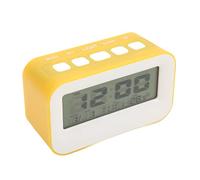 Smart Alarm Clock, Musical Alarms LCD Display Small Digital Alarm Clock for Bedroom for School (Yellow)