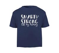 Smart and Strong Like My Mommy Statement [BBY5] Short Sleeve Cotton Toddler t Shirt, 3-4 Years, Navy