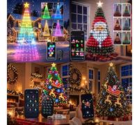 Smart Animated Christmas Tree Lights 1.8M with App & Remote Controlled LED | Animated Christmas Lights Smart WiFi Xmas Tree Lights with DIY Animation 100+ Lighting Modes for Indoor Outdoor Holiday Decor