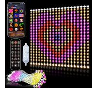 Smart Animated Curtain String Lights Remote APP Control 6.6 x 6.6Ft 400LED RGB Color Changing Waterproof DIY Hanging Window Fairy Light Programmable Music Sync for Christmas,Valentine,4th of July