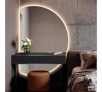 Smart Anti-Fog Backlit Vanity Mirror 3 Color Dimmable Wall Bathroom Mirror Frameless Semi-Circle Design (Left Cut 100cm) - Perfect for Modern Decor