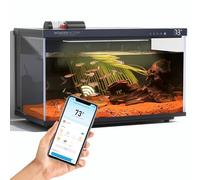 Smart Aquarium 5 Gallon Glass Tank, Self-Cleaning System, 7 Color LED Light Efficiency Filter, Auto Feeder, HD UHA Glass Temperature Monitor, Proof