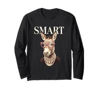 Smart Ass Funny Donkey Pearl Glasses Women Sarcastic Long Sleeve T-Shirt