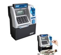 Smart ATM Piggy Bank, Electronic Money Saving Bank with Password, Interactive Piggy Bank ATM with Debit Card, Bill Feeder, Coin Recognition, Balance Calculator Birthday Gift for Kids