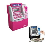 Smart ATM Piggy Bank, Electronic Money Saving Bank with Password, Interactive Piggy Bank ATM with Debit Card, Bill Feeder, Coin Recognition, Balance Calculator Birthday Gift for Kids