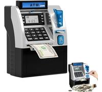 Smart ATM Piggy Bank for Kids,2025 Upgraded Electronic Money Saving Bank with Password,ATM Bank with Digital Display,Coin & Bill Slot,Balance Calculator,Fun Financial Learning Tool for Adults