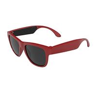 Smart Audio Sunglasses Bluetooth 4.0 Bone Conduction Headphones Glasses Wireless Open Ear, Microphone Answer Phone Call, for Ios Android,Red 1