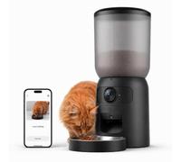 Smart Automatic Cat Feeder with Dual Camera, AI Pet Recognition, 6L Food Dispenser for Cats & Dogs, 2.4G/5G WiFi, App Control, Voice Interaction, Auto Cat Feeder with Dual Power Supply