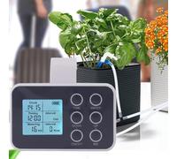 Smart Automatic Indoor Plant Watering System with Timer, Dual Power (Battery & Type-C), Drip Irrigation Kit for Indoor Garden, Balcony, 15 Dripping Arrows, White and Black