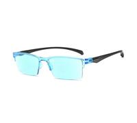 Smart Automatic Zoom Reading Glasses Anti Blue Ray Eyeglasses Autofocus Power Half-Rim Near Far Computer Glasses(Blue)