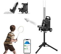Smart Badminton Serving Machine - App Controlled Cordless Design with Tripod, Serve Frequency 1s-1.5s for Indoor & Outdoor Training