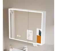 Smart bathroom aluminum alloy wall cabinet,Wall Mounted bathroom medicine cabinet with led mirror,vanity mirror with storage and Intelligent defog,with HD Mirror,Tissue hole,Beauty mirr,One Color-70*