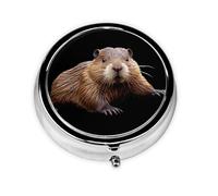 Smart Beaver Mini Round Pill Box, can be Put into Wallet, Pocket, Light and Convenient, 3 Compartment Pill Box, Portable Pill Box,