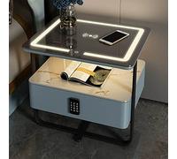 Smart Bedside Table with Drawer and Wireless Charging Station, Password Unlock, USB Ports - Modern Accent Table for Bedroom and Living Room