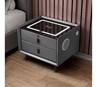 Smart Bedside Table with Wir Charging, Bluetooth Speaker, Finrprint Lock, 3 Color LED Light - ry Nightnd for Bedroom & Living Room Decor