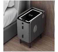 Smart Bedside Table with Wireless Charging and LED Lighting, Modern Nightstand Drawers for Home Tech Convenience