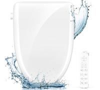 Smart Bidet Toilet Seat, Heated Toilet Seat with Dryer, Self-Clean Stainless Steel Nozzle, Soft Close Lid, Warm Water, Feminine & Child Wash, Adjustable Water Pressure, Electric Bidet, LED Nightlight