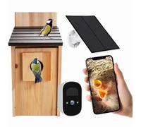 Smart Bird Box with 4MP HD Camera - Solar-Powered Nesting Box with Motion Detection, Infrared Night Vision & App Live View - Wildlife Birdhouse Gift for Garden & Nature Lovers