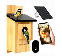 Smart Bird Box with 5MP WiFi Wireless Camera - Solar-Powered Bird Box with Camera, Night Vision, Motion Detection & Live App Viewing for Garden Birdwatching