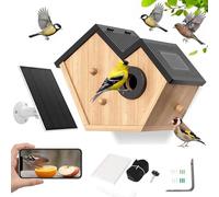 Smart Bird Box with Camera, Solar Powered Bird House with Camera for Garden