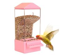 Smart Bird Feeder - Clear Automatic Seed Dispenser, Avian Feeding Tool for Daily Nourishing, High Capacity Acrylic Bin, Cage Mounted Accessory with Anti Spill Design, Aviary Supply Tool for Monitoring