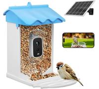 Smart Bird Feeder with 1080P HD Camera & Solar Power - AI Bird Recognition, Night Vision, IP66 Weatherproof, Real-Time Alerts - Garden Wildlife Monitor