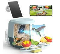 Smart Bird Feeder with Camera Solar Powered - 2K HD Live Video Camera AI Identify Birds, Visible Window Auto Capture& Motion Detection -Instant Arrival Alerts, Birds Lover Gifts