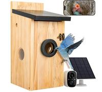 Smart Bird House with Camera,2K HD Bird Box with Camera Solar Powered,Wireless Nesting Box with Night Vision,2.4G WiFi,App Controlled,IP65 Weatherproof,Bird Watching for Birds Enthusiasts