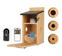 Smart Bird House with Camera - AI Bird Recognition, IP66 Waterproof, Two-Way Audio, App Control, 4MP Full-Color Night Vision, Cloud & SD Storage -for Bird Lovers
