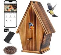 Smart Bird House with Camera Solar Powered,1080P Camera for Outside with Night Vision, Auto Capture Bird Videos & Motion Detection, 2.4G WiFi App to Observe animal Activities