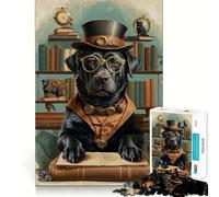 Smart Black Lab Retriever 1000 Pieces Jigsaws Adults Puzzles Gifts Reason Skill Toy Stress Release Exact Cut Santa Wish List 50x75cm