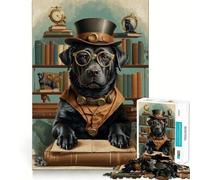 Smart Black Lab Retriever Jigsaw Puzzles 1000 Pieces for Teenagers Smart Toy Home Pastime Accurate Cut Thoughtful Gift 38x52cm