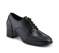 Smart Block-Heeled Lace-Up Shoes - Black Size 5