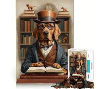 Smart Bloodhound Class for Adults 1000 Piece Jigsaw Puzzle Mind Puzzle Relaxing Fun Image Assembly Warm Surprise 50x75cm