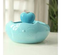 Smart Blue Cat and Dog Drinking Fountain, Ceramic Pet Smart Water Dispenser, Automatic Electric Circulating Water, Ultra Quiet Water Pump Pet supplies (Size : Love heart)