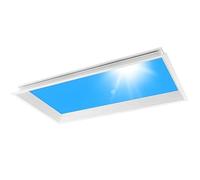 Smart Blue Sky Light, False Window Light Panel with Remote Control and Sunlight Rhythm, Artificial Skylight with Adjustable Brightness, for Windowless Room & Basement Embedded-32*122*80cm