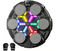 Smart Bluetooth Music Boxing Machine, LED Rhythm Wall Mounted Punching Target for Adults, Home Gym Workout Equipment with 5 Speeds & 3 Modes, Boxing Trainer Gift for Men/Women (Includes Gloves)