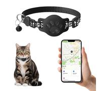 Smart Bluetooth Tracker for Android - Certified for Use with Google Find My, Black GPS Tag for Cats, Dogs, Keys, Luggage & More - Pet Locator, No Subscription(Black)