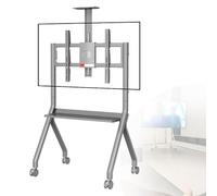 Smart Board Stand,Ergonomic Mobile TV Cart with 360° Lock Wheel,42-75/55-100 inch,Adjustable Mobile Tv Rack(Grey 75inch)