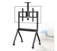 Smart Board Stand,Ergonomic Mobile TV Cart with 360° Lock Wheel,42-75/55-100 inch,Adjustable Mobile Tv Rack(Black 100inch)