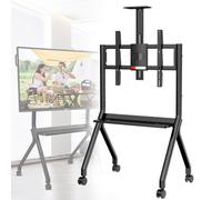 Smart Board Stand for Interactive Whiteboard Vertical Interactive Whiteboard Rolling Tv Stand Four Lockable Wheels for The Modern Office or Classroom,Black-FD580